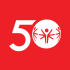 Special Olympics 50 years logo red and white